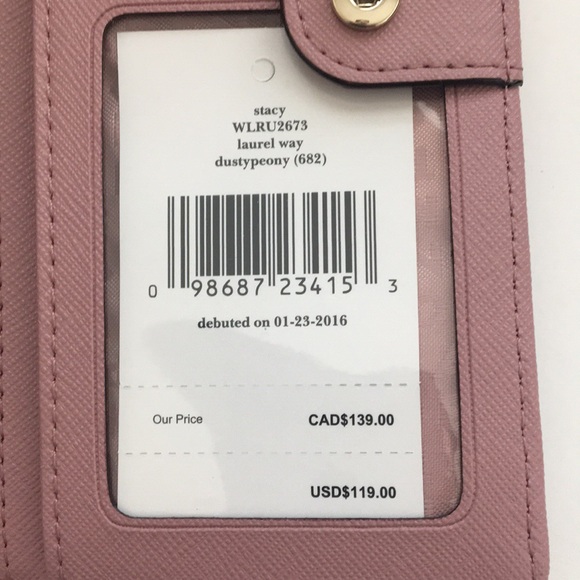 Kate Spade Laurel Way Stacy Wallet - Dusty Peony - Picture 4 of 5